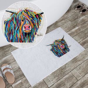 Croydex Steven Brown Bath Mat 'Angus Mccoo' Highland Cow Soft Cotton 80 X 50cm Croydex Steven Brown Bath Mat 'Angus Mccoo' Highland Cow Soft Cotton 80 X 50cm