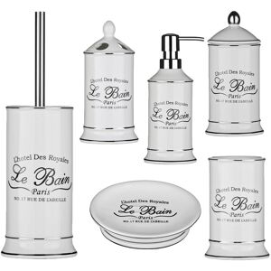 Premier Housewares Set Of 6 Le Bain Stoneware Bathroom Accessory Organiser Dispenser Tumbler Holder Premier Housewares Set Of 6 Le Bain Stoneware Bathroom Accessory Organiser Dispenser Tumbler Holder