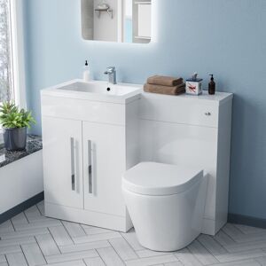 Nes Home Lh Rimless Round Btw Toilet, Wc Unit & Resin Basin White Flat Pack Alaska Nes Home Lh Rimless Round Btw Toilet, Wc Unit & Resin Basin White Flat Pack Alaska