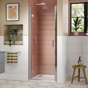 Nuie Lucie Chrome Hinged Shower Door 800mm Wide - 8mm Glass Nuie Lucie Chrome Hinged Shower Door 800mm Wide - 8mm Glass
