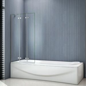 Aica 1000x1400mm 3 Fold Folding Hinge Bath Shower Screen 6mm Glass Door Panel Aica 1000x1400mm 3 Fold Folding Hinge Bath Shower Screen 6mm Glass Door Panel