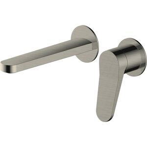 Rak Ceramics Rak Petit Round Wall Mounted Basin Mixer Tap - Brushed Nickel Rak Ceramics Rak Petit Round Wall Mounted Basin Mixer Tap - Brushed Nickel