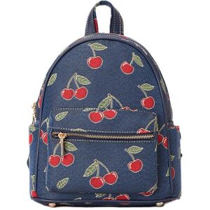 Signare Cherry Tapestry Casual Daypack Backpack Back Pack Bag Blue Navy London Signare Cherry Tapestry Casual Daypack Backpack Back Pack Bag Blue Navy London