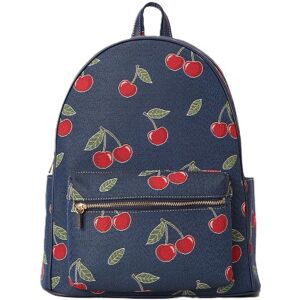 Signare Cherry Tapestry Big Backpack Back Pack Rucksack Bag Blue Navy London Fun Signare Cherry Tapestry Big Backpack Back Pack Rucksack Bag Blue Navy London Fun
