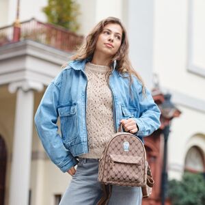 Signare London Small Backpack Bear Monogram Pattern Brown Teddy Day Rucksack Bag Travel Womens Signare London Small Backpack Bear Monogram Pattern Brown Teddy Day Rucksack Bag Travel Womens