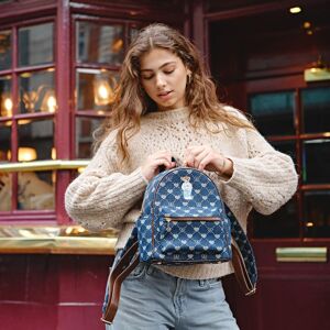 Signare London Small Backpack Bear Monogram Pattern Blue Teddy Day Rucksack Bag Travel Womens Signare London Small Backpack Bear Monogram Pattern Blue Teddy Day Rucksack Bag Travel Womens