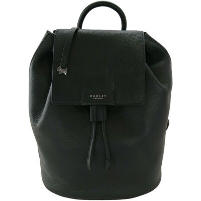 Radley Black Backpack Medium Bag Leather Drawstring Ada Street Rucksack Rrp £219 Radley Black Backpack Medium Bag Leather Drawstring Ada Street Rucksack Rrp £219