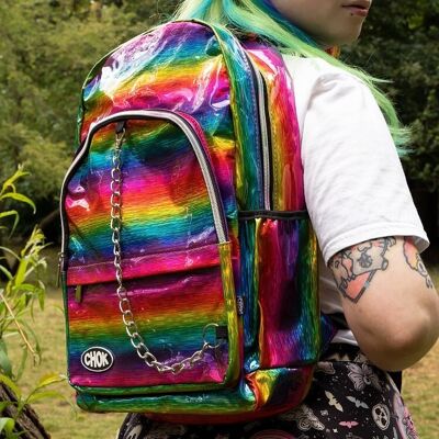 Chok Holo Pride Rainbow 3d Reflective Backpack Rucksack Gay Lgbt Unisex Bag Chok Holo Pride Rainbow 3d Reflective Backpack Rucksack Gay Lgbt Unisex Bag