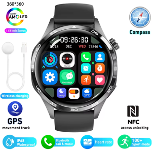 Does Not Apply For Huawei Gt5 Pro Gps Nfc Smart Watch Men 360*360 Amoled Screen Heart Rate Blue Does Not Apply For Huawei Gt5 Pro Gps Nfc Smart Watch Men 360*360 Amoled Screen Heart Rate Blue