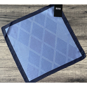 Hugo Boss Silk Pocket Square All Over Micro Logo Made In Italy Bnwt Hugo Boss Silk Pocket Square All Over Micro Logo Made In Italy Bnwt