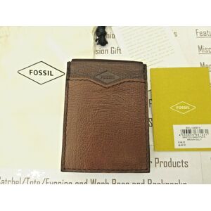 Fossil Mini Card Holder With Magnetic Cash Clip Mens Leather Brown Wallet Rp£45 Fossil Mini Card Holder With Magnetic Cash Clip Mens Leather Brown Wallet Rp£45