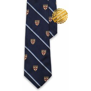 Ralph Lauren Striped Repp Club Silk Tie, Navy - Hand Made In Italy Ralph Lauren Striped Repp Club Silk Tie, Navy - Hand Made In Italy