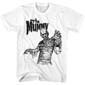 Universal Monsters The Mummy White Solid Adult Short Sleeve T-Shirt Universal Monsters The Mummy White Solid Adult Short Sleeve T-Shirt
