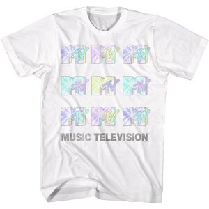 Mtv - Tie Dye Logos - American Classics - Solid White Adult Short Sleeve T-Shirt Mtv - Tie Dye Logos - American Classics - Solid White Adult Short Sleeve T-Shirt