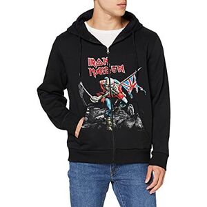 Iron Maiden Men'S Scuffed Trooper Zipped Hood Hoodie, Black, Medium Iron Maiden Men'S Scuffed Trooper Zipped Hood Hoodie, Black, Medium