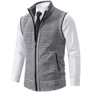 M-4xl Men'S Sleeveless Zipper Sweater Korean Style Casual Fashion Streetwear New M-4xl Men'S Sleeveless Zipper Sweater Korean Style Casual Fashion Streetwear New