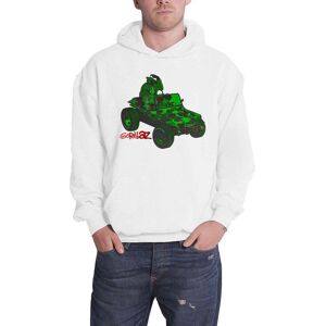 Gorillaz Hoodie Green Geep Band Logo New Official Unisex White Pullover Gorillaz Hoodie Green Geep Band Logo New Official Unisex White Pullover