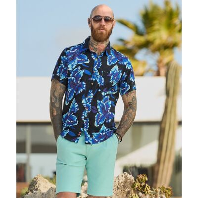 Joe Browns Men'S Lightweight Textured Floral Short Sleeve Shirt, Blue, S Joe Browns Men'S Lightweight Textured Floral Short Sleeve Shirt, Blue, S