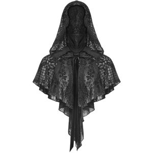 Devil Fashion Womens Gothic Damask Flocked Mesh Hooded Cape Cloak Shrug Black Devil Fashion Womens Gothic Damask Flocked Mesh Hooded Cape Cloak Shrug Black