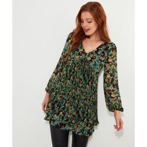Joe Browns Women'S Floral Tiered Skirt Pleated Mini Dress, Green, 6 Joe Browns Women'S Floral Tiered Skirt Pleated Mini Dress, Green, 6