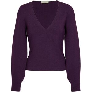 Falke Womens Glitter Merino V-Neck Sweater - Aubergine Purple Falke Womens Glitter Merino V-Neck Sweater - Aubergine Purple