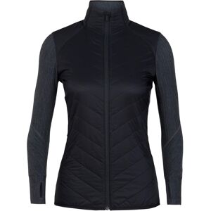 Icebreaker Icekq Women Descender Hybrid Jacket Full-Zip Sweater - Black/jet Hea Icebreaker Icekq Women Descender Hybrid Jacket Full-Zip Sweater - Black/jet Hea