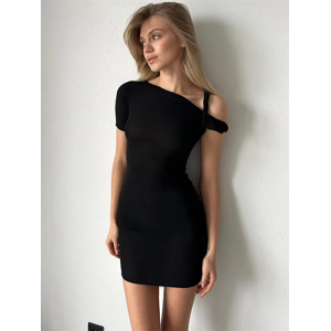 Does Not Apply S M L Women'S Off-Shoulder Bandage Mini Dress One-Shoulder Slim Fashion Wear New Does Not Apply S M L Women'S Off-Shoulder Bandage Mini Dress One-Shoulder Slim Fashion Wear New