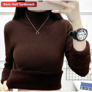 Does Not Apply Elegant Turtleneck Winter Sweater For Women, Thicken Velvet Lined Knitted Jumpe Does Not Apply Elegant Turtleneck Winter Sweater For Women, Thicken Velvet Lined Knitted Jumpe