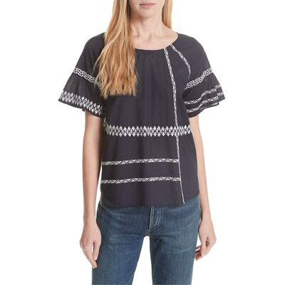 Joie Women'S Midnight Embroidered Cotton Blouse 003052 Nwt Joie Women'S Midnight Embroidered Cotton Blouse 003052 Nwt