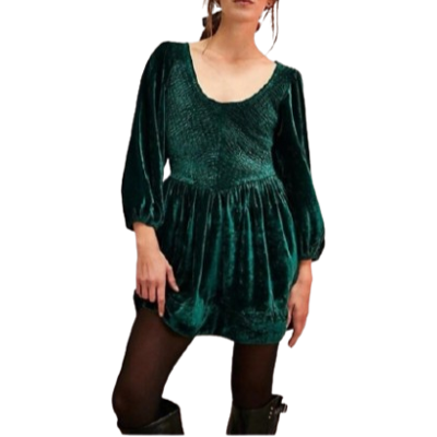 Free People Dress Womens Mini Farrier Velvet Green Size Uk 10 M Puffed Sleeve . Free People Dress Womens Mini Farrier Velvet Green Size Uk 10 M Puffed Sleeve .