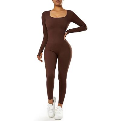 Does Not Apply Women'S Long Sleeve One-Piece Jumpsuit Yoga Bodysuit Black Casual Sportswear Does Not Apply Women'S Long Sleeve One-Piece Jumpsuit Yoga Bodysuit Black Casual Sportswear