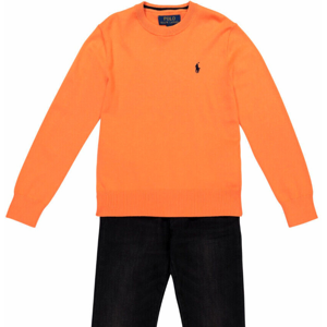 Ralph Lauren Polo Boys Jumper Orange Age 2 3t Crew Neck Cotton Pony Logo Rrp £75 Ralph Lauren Polo Boys Jumper Orange Age 2 3t Crew Neck Cotton Pony Logo Rrp £75