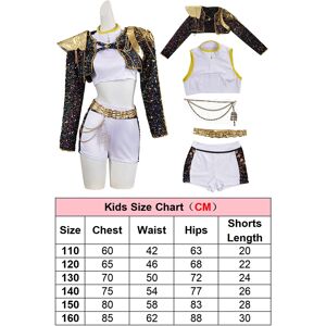 Does Not Apply Kids Girls Rumi Cosplay Costume Black Golden Fancy Dress Outfit Does Not Apply Kids Girls Rumi Cosplay Costume Black Golden Fancy Dress Outfit