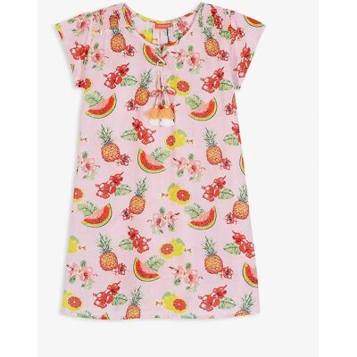 Sunuva Girls Pink Aloha Fruit Kaftan Dress Age 7-8 New S2286 Sunuva Girls Pink Aloha Fruit Kaftan Dress Age 7-8 New S2286