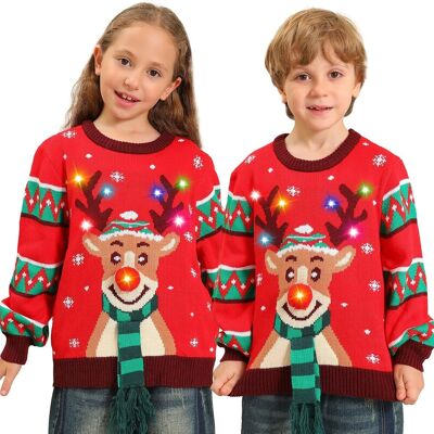 Kouric Christmas Jumper Kids,Boys Girls Light Up Christmas Jumpers,Unisex Funny Novelt Kouric Christmas Jumper Kids,Boys Girls Light Up Christmas Jumpers,Unisex Funny Novelt