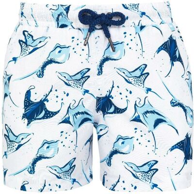 Sunuva Boys White Manta Ray Swim Shorts Age 3-4 S2545 Sunuva Boys White Manta Ray Swim Shorts Age 3-4 S2545