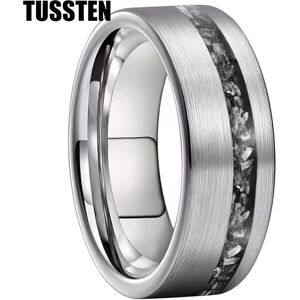 Tussten 6/8mm Men'S And Women'S Wedding Ring With Meteorite Fragments Inset In T Tussten 6/8mm Men'S And Women'S Wedding Ring With Meteorite Fragments Inset In T