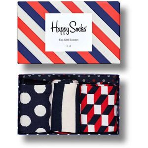 Happy Socks Classic Stripes Red Blue White 3 Pairs Uk 3-6 Unisex Socks Gift Box Happy Socks Classic Stripes Red Blue White 3 Pairs Uk 3-6 Unisex Socks Gift Box