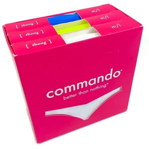 Commando Thongs No Vpl - Pack Of 3 - White/blue/yellow - M/l - Rrp £69 New Commando Thongs No Vpl - Pack Of 3 - White/blue/yellow - M/l - Rrp £69 New