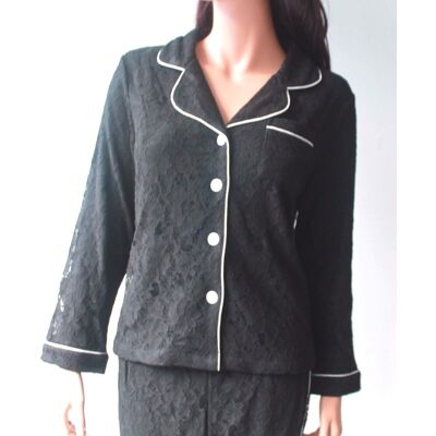 The Good Life Ladies Black Lace Lined Ladies Pyjamas Longe Pants Size 8-10 With Sleep Mask The Good Life Ladies Black Lace Lined Ladies Pyjamas Longe Pants Size 8-10 With Sleep Mask
