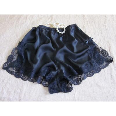 Silk Dreams Lingerie Soft Satin French Knickers Panties M Black Lacy Silky Drapey Vintage Style New Silk Dreams Lingerie Soft Satin French Knickers Panties M Black Lacy Silky Drapey Vintage Style New