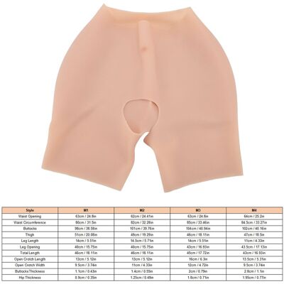 M4 Silicone Female Buttock Hip Shapewear High Waist Curved Open Crotch Butt Hot M4 Silicone Female Buttock Hip Shapewear High Waist Curved Open Crotch Butt Hot