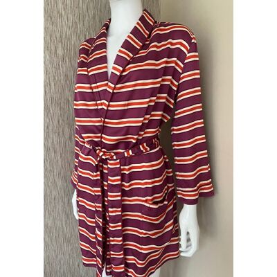Love Stories Ritz Stripe Short Robe Dressing Gown Retail £115 Size M Bnwt Love Stories Ritz Stripe Short Robe Dressing Gown Retail £115 Size M Bnwt