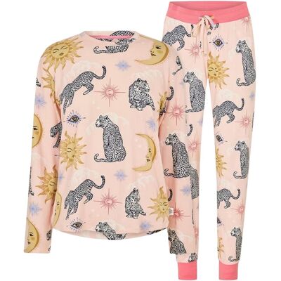 Chelsea Peers Womens/ladies Leopard Pyjama Set8 Uk Pink Gt50511 Chelsea Peers Womens/ladies Leopard Pyjama Set8 Uk Pink Gt50511