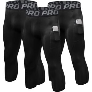 Lanbaosi 3pack Mens 3/4 Compression Running Leggings With Pockets Cool Dry Wick Lanbaosi 3pack Mens 3/4 Compression Running Leggings With Pockets Cool Dry Wick