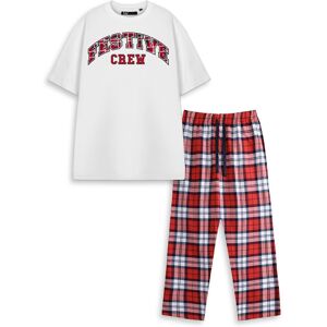 Show Me The Merch White Festive Crew Short Sleeve Long Leg Pyjama Set Unisex Show Me The Merch White Festive Crew Short Sleeve Long Leg Pyjama Set Unisex