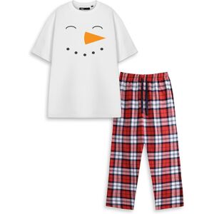 Show Me The Merch White Snowman Short Sleeve Long Leg Pyjama Set Unisex Show Me The Merch White Snowman Short Sleeve Long Leg Pyjama Set Unisex
