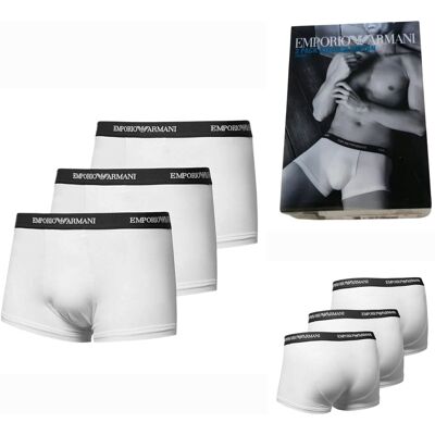 Emporio Armani S White 3 Pack Trunks Size Uk Xl 38 - 40\" Waist Cc7171113 Emporio Armani S White 3 Pack Trunks Size Uk Xl 38 - 40\" Waist Cc7171113