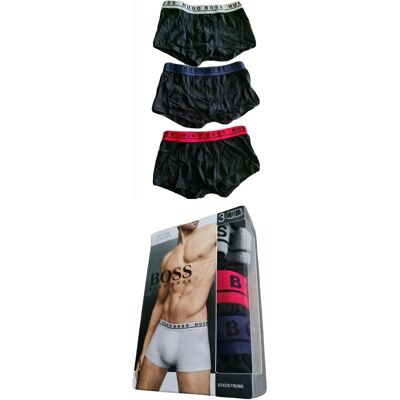 Hugo Boss Mens 3pk Logo Waistband Trunks Size Uk Small 30 - 32\" Waist / Stretch Hugo Boss Mens 3pk Logo Waistband Trunks Size Uk Small 30 - 32\" Waist / Stretch