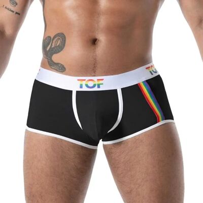 Tof Paris Men’s Cotton Blend Trunks With Rainbow Stripe – Multiple Colours & Tof Paris Men’s Cotton Blend Trunks With Rainbow Stripe – Multiple Colours &